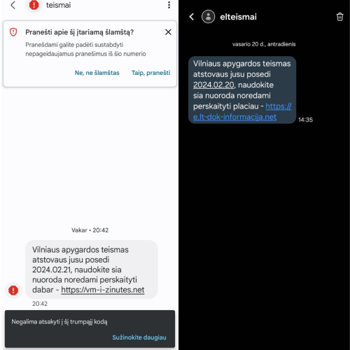 Dėmesio! Sukčiai vėl platina melagingas SMS žinutes