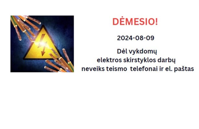 Informacija apie ryšių sutrikimus