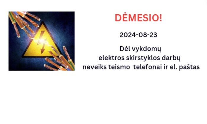 Informacija apie ryšių sutrikimus